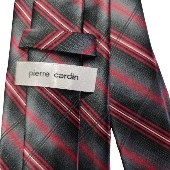 ✨ Pierre Cardin Red and Black Stripe Tie - Picture 5 of 6